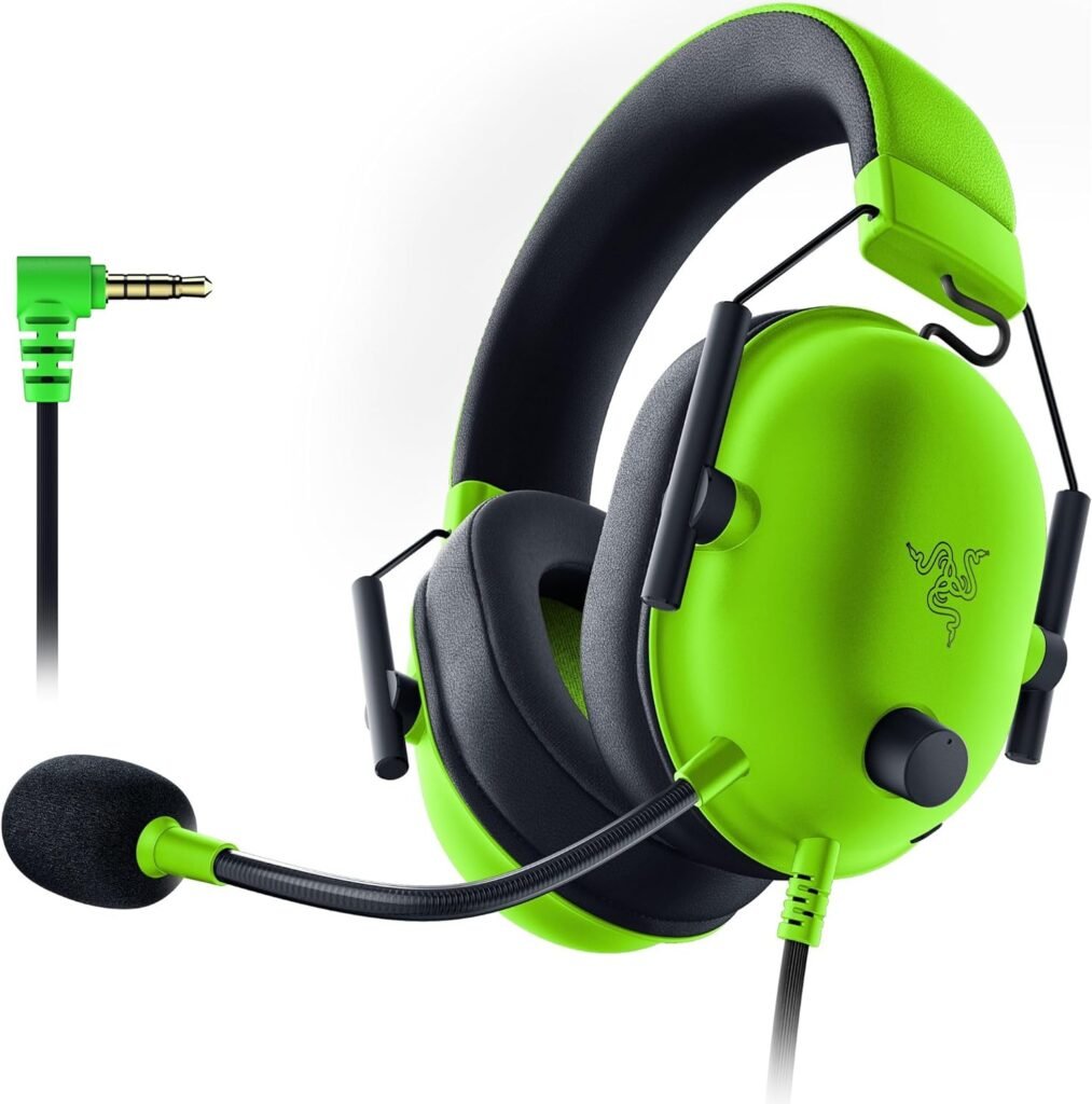 Razer BlackShark V2 X Gaming Headset: 7.1 Surround Sound - 50mm Drivers - Memory Foam Cushion - for PC, PS4, PS5, Switch, Xbox One - 3.5mm Audio Jack - Green