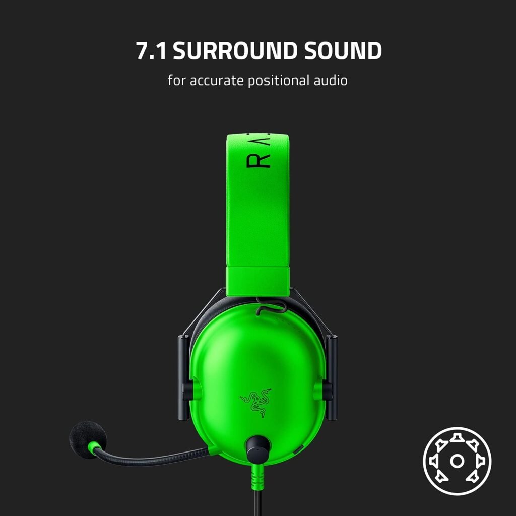 Razer BlackShark V2 X Gaming Headset: 7.1 Surround Sound - 50mm Drivers - Memory Foam Cushion - for PC, PS4, PS5, Switch, Xbox One - 3.5mm Audio Jack - Green