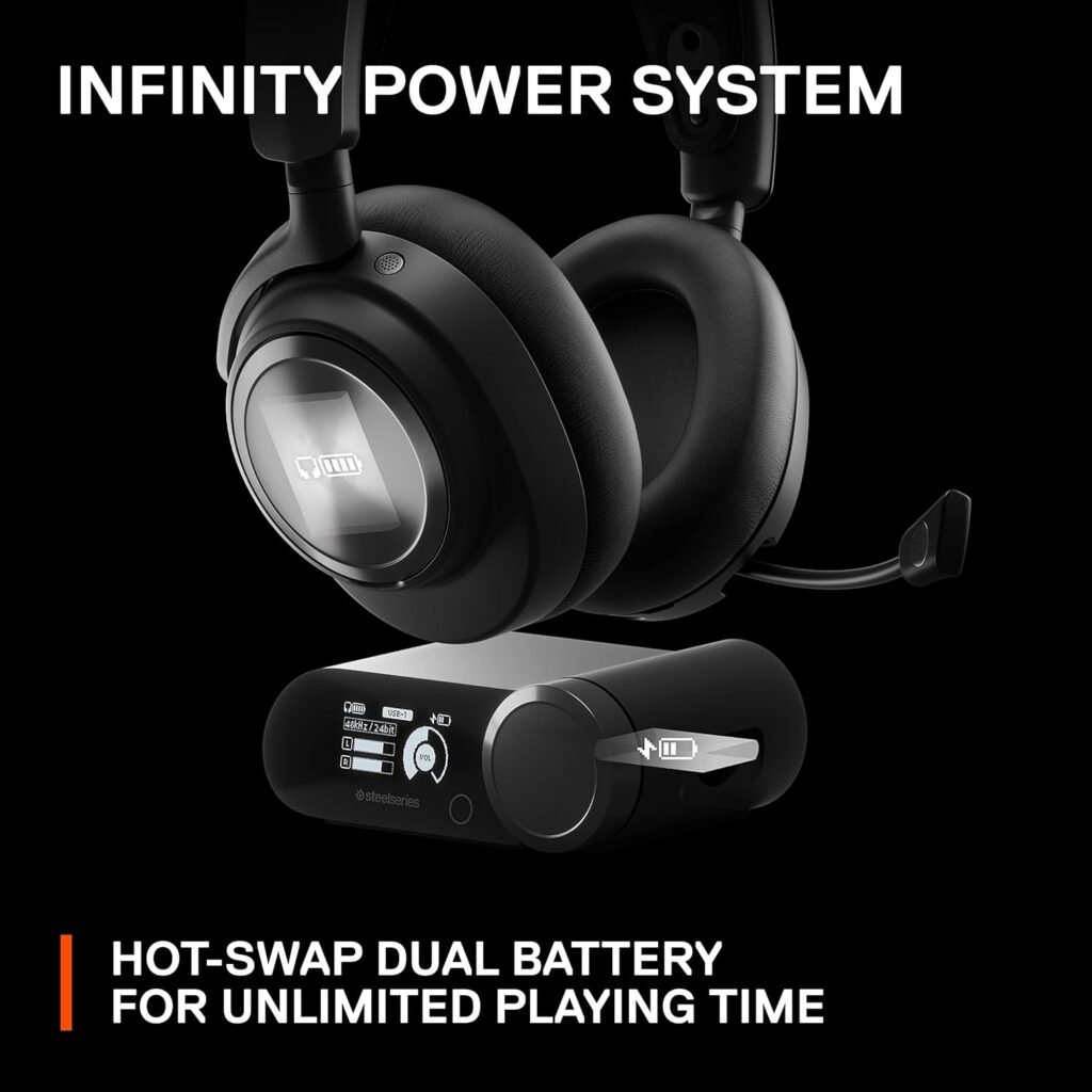 SteelSeries Arctis Nova Pro Wireless Xbox Multi-System Gaming Headset - Premium Hi-Fi Drivers - Active Noise Cancellation Infinity Power System - Stealth Mic - Xbox, PC, PS5, PS4, Switch, Mobile