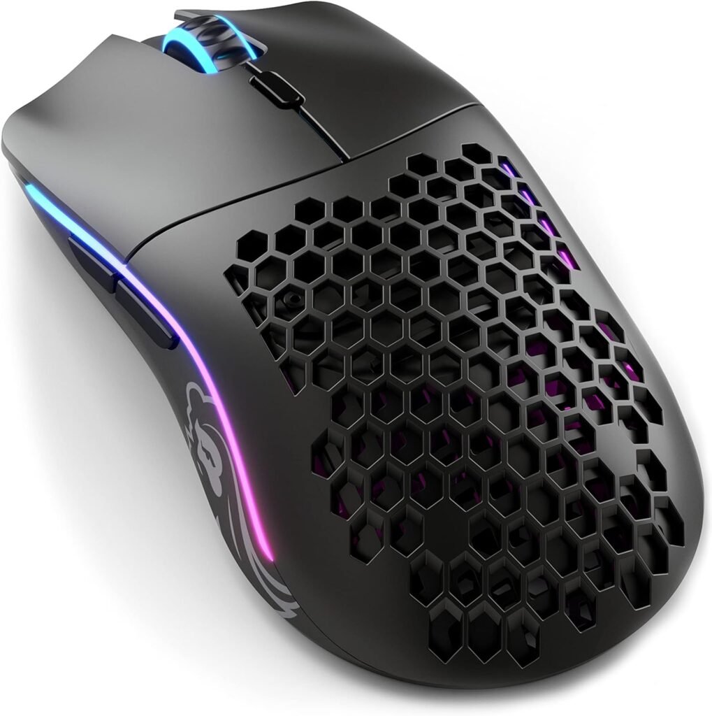 Glorious Gaming Model O Wireless Gaming Mouse - Superlight, 69g Honeycomb Design, RGB, Ambidextrous, Lag Free 2.4GHz Wireless, Up to 71 Hours Battery - Matte Black