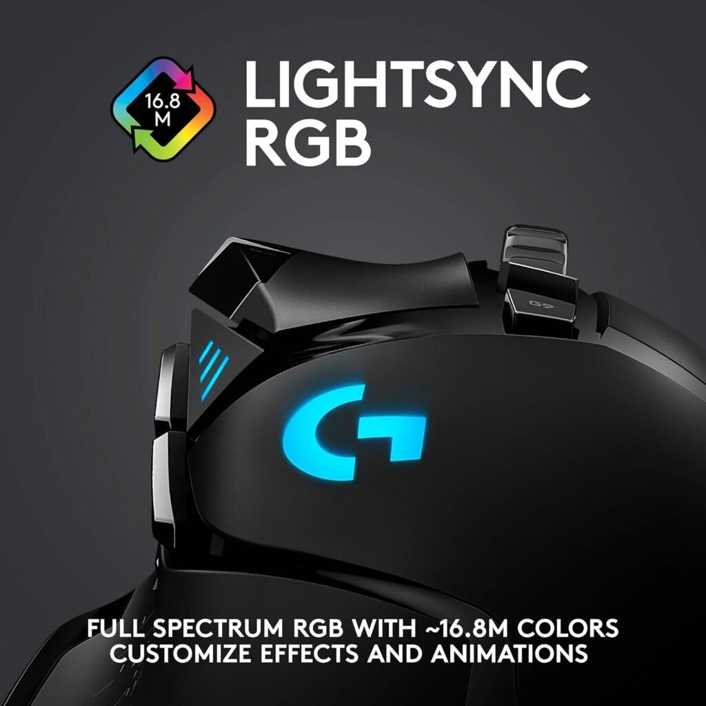 Logitech G502 Lightspeed Wireless Gaming Mouse, 25K Hero Gaming Sensor, 25600 DPI, RGB, Ultra-Light, 11 Programmable Buttons, Long Life Battery, PowerPlay-Compatible, PC - Black