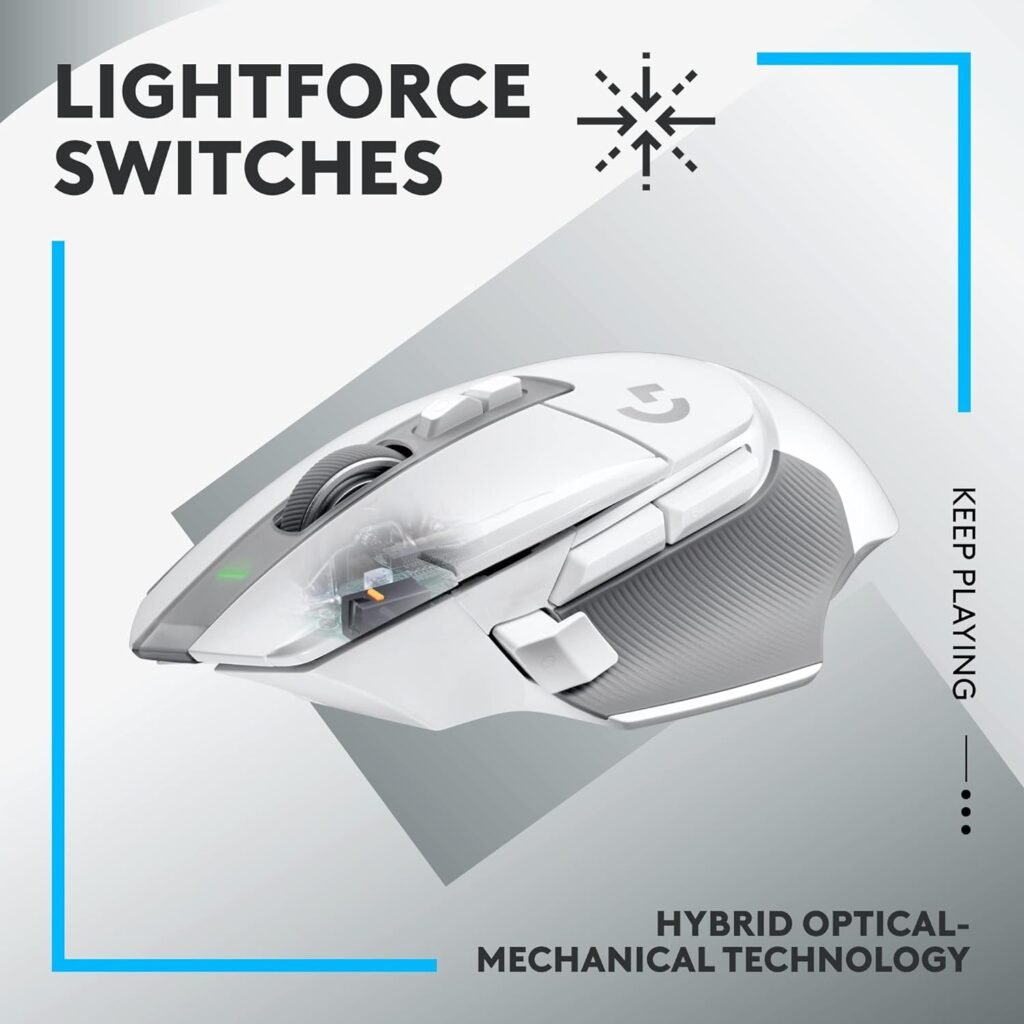 Logitech G502 X Plus Lightspeed Wireless Optical Mouse - LIGHTFORCE hybrid switches, LIGHTSYNC RGB, HERO 25K gaming sensor, compatible with PC - macOS/Windows - Black