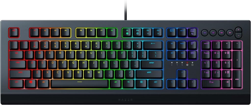 Razer Cynosa V2 Gaming Keyboard: Customizable Chroma RGB Lighting - Individually Backlit Keys - Spill-Resistant Design - Programmable Macro Functionality - Dedicated Media Keys